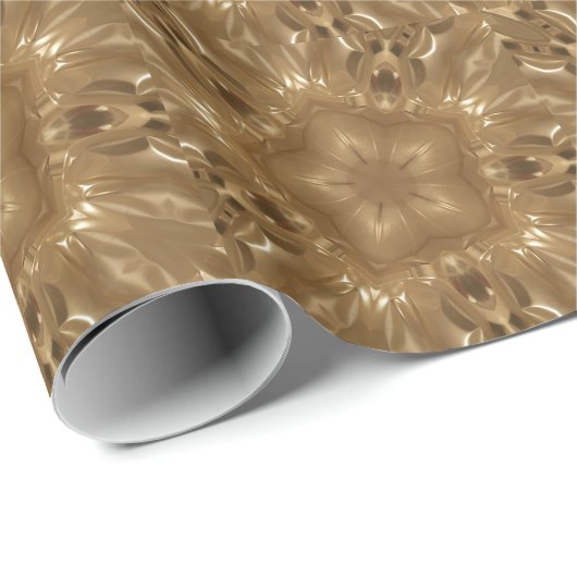 Elegant Gold Brown Kaleidoscoop Star Design Cadeaupapier (Rol Hoek)