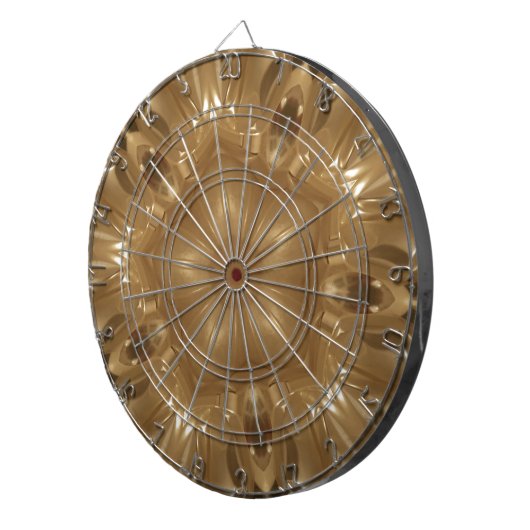 Elegant Gold Brown Kaleidoscoop Star Design Dartbord (Voorkant Rechts)