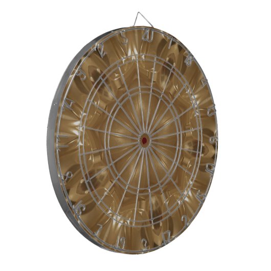 Elegant Gold Brown Kaleidoscoop Star Design Dartbord (Voorkant Links)