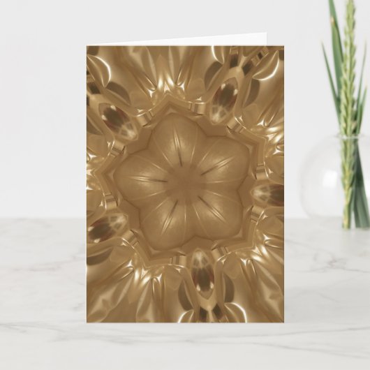Elegant Gold Brown Kaleidoscoop Star Design Feestdagen Kaart (Voorkant)