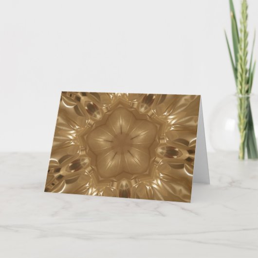 Elegant Gold Brown Kaleidoscoop Star Design Feestdagen Kaart (Voorkant)