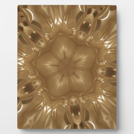 Elegant Gold Brown Kaleidoscoop Star Design Fotoplaat (Voorkant)