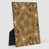 Elegant Gold Brown Kaleidoscoop Star Design Fotoplaat (Zijkant)