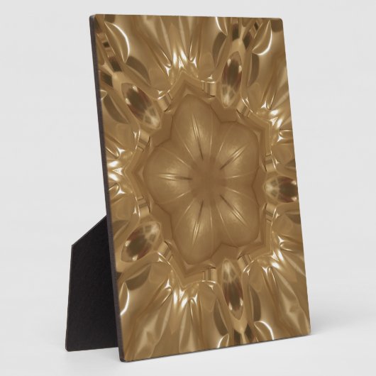 Elegant Gold Brown Kaleidoscoop Star Design Fotoplaat (Zijkant)