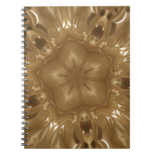 Elegant Gold Brown Kaleidoscoop Star Design Notitieboek