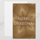 Elegant Gold Brown Kerstmis Kaleidoscoop Star Briefpapier (Voorkant / Achterkant)