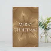 Elegant Gold Brown Kerstmis Kaleidoscoop Star Briefpapier (Staand voorkant)