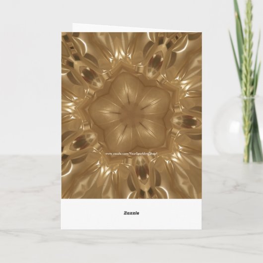 Elegant Gold Brown Kerstmis Kaleidoscoop Star Feestdagen Kaart (Achterkant)