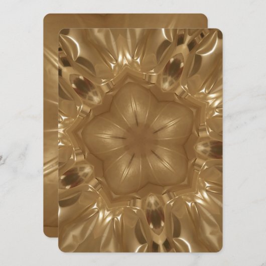 Elegant Gold Brown Kerstmis Kaleidoscoop Star Feestdagenkaart (Voorkant / Achterkant)