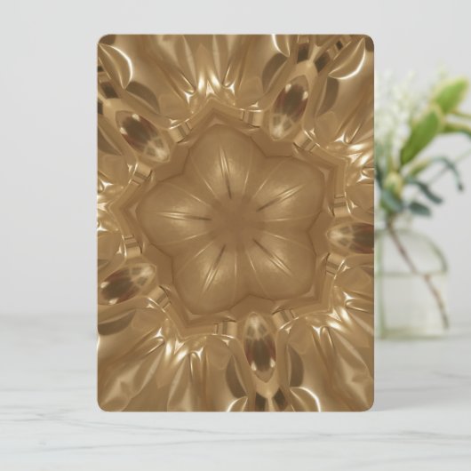 Elegant Gold Brown Kerstmis Kaleidoscoop Star Feestdagenkaart (Staand voorkant)