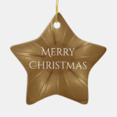 Elegant Gold Brown Kerstmis Kaleidoscoop Star Keramisch Ornament (Voorkant)