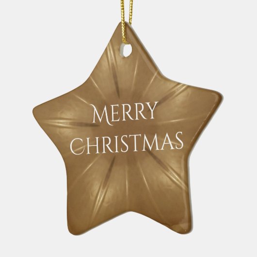 Elegant Gold Brown Kerstmis Kaleidoscoop Star Keramisch Ornament (Links)