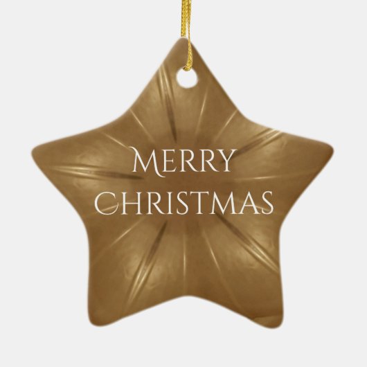 Elegant Gold Brown Kerstmis Kaleidoscoop Star Keramisch Ornament (Achterkant)