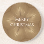 Elegant Gold Brown Kerstmis Kaleidoscoop Star Zandsteen Onderzetter (Voorkant)