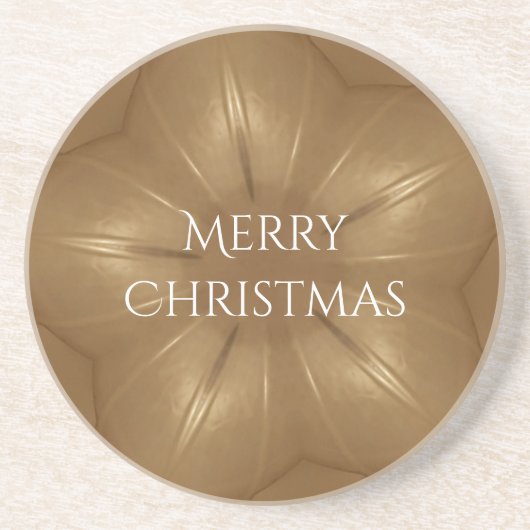 Elegant Gold Brown Kerstmis Kaleidoscoop Star Zandsteen Onderzetter (Voorkant)