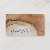 Elegant Gold brown Watercolor Agate Professional Visitekaartje (Voorkant)