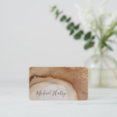 Elegant Gold brown Watercolor Agate Professional Visitekaartje (Staand voorkant)