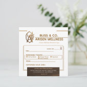 Elegant Gold & Brown Wellness Spa Cadeaubon (Staand voorkant)