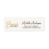 Elegant Gold Brunch & Bubbly Bridal Shower Etiket (Voorkant)