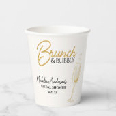 Elegant Gold Brunch & Bubbly Bridal Shower  Papieren Bekers (Voorkant)