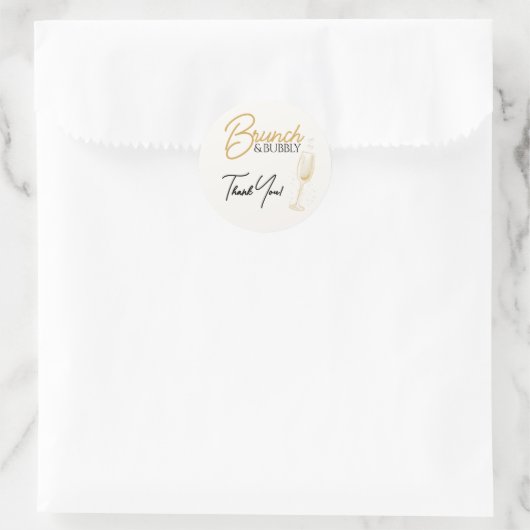 Elegant Gold Brunch & Bubbly Bridal Shower Ronde Sticker (Tas)