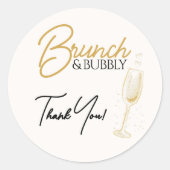 Elegant Gold Brunch & Bubbly Bridal Shower Ronde Sticker (Voorkant)