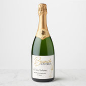 Elegant Gold Brunch & Bubbly Bridal Shower  Sparkling Wijnetiket (Voorkant)