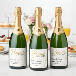 Elegant Gold Brunch & Bubbly Bridal Shower  Sparkling Wijnetiket