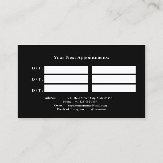 Elegant Gold Brush Stroke Professional Appointment Afsprakenkaartje (Achterkant)