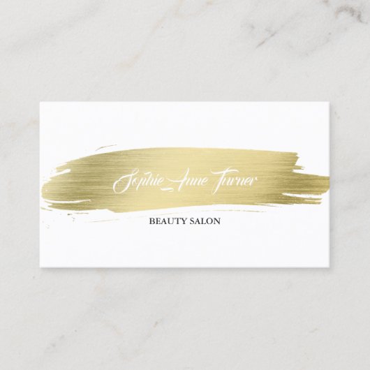 Elegant Gold Brush Stroke Professional Appointment Afsprakenkaartje (Voorkant)