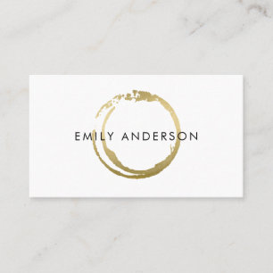 ELEGANT GOLD BRUSH STROKE STAIN CIRCLE MARK LOGO VISITEKAARTJE