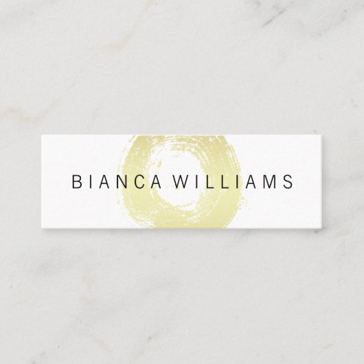 Elegant Gold Brushed Cirkel Mini Visitekaartje (Voorkant)