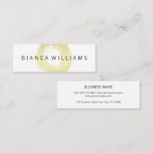 Elegant Gold Brushed Cirkel Mini Visitekaartje (Voorkant / Achterkant)