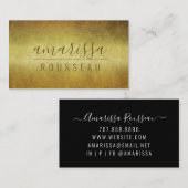 Elegant Gold Brushed Metallic minimalist Visitekaartje (Voorkant / Achterkant)