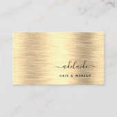 Elegant Gold Brushed Metallic Monogram Name Script Visitekaartje (Voorkant)