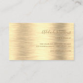 Elegant Gold Brushed Metallic Monogram Name Script Visitekaartje (Achterkant)