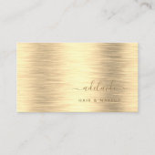 Elegant Gold Brushed Metallic Monogram Name Script Visitekaartje (Voorkant)