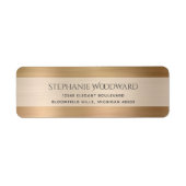Elegant Gold Brushed Metallic Return Address Etiket (Voorkant)