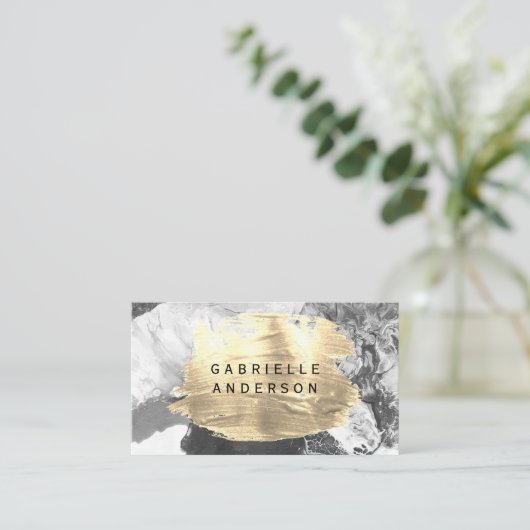 Elegant Gold Brushed Paint Texture Visitekaartje (Staand voorkant)