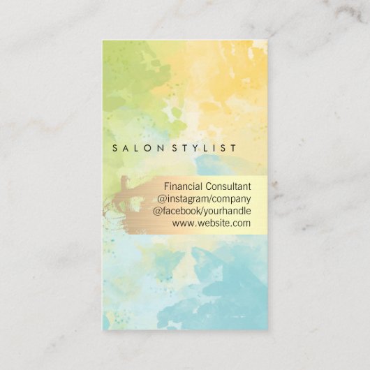 Elegant Gold Brushed | QR-code | WATERVERF Visitekaartje (Achterkant)