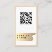 Elegant Gold Brushed | QR-etiket Visitekaartje (Voorkant)