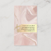 Elegant Gold Brushed | QR-scan | Roze marmer Visitekaartje (Achterkant)