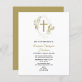 Elegant Gold/BUDGET/Baptisme uitnodiging. (Voorkant / Achterkant)