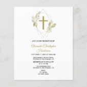 Elegant Gold/BUDGET/Baptisme uitnodiging. (Voorkant)