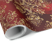 Elegant Gold Burgundy Cadeaupapier (Rol Hoek)