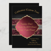 Elegant Gold & Burgundy Celebration Gepersonalisee Kaart (Voorkant / Achterkant)