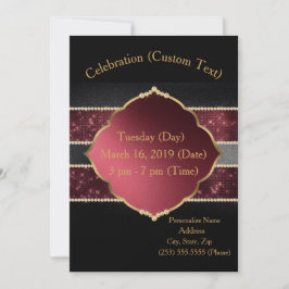 Elegant Gold & Burgundy Celebration Gepersonalisee Kaart