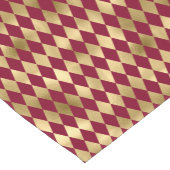 Elegant Gold Burgundy Diamond Pattern Korte Tafelloper (Hoek)