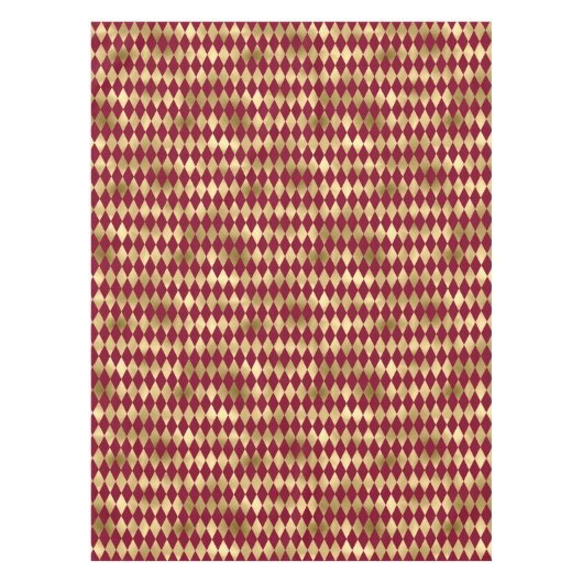 Elegant Gold Burgundy Diamond Pattern Tafelkleed (Voorkant)