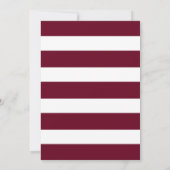 Elegant Gold Burgundy en White Striped Wedding Kaart (Achterkant)